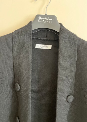 Düğmeli Siyah Uzun Kadın Yelek - Görsel 2