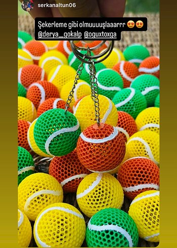 Renkli Mini Tenis Topu Anahtarlık