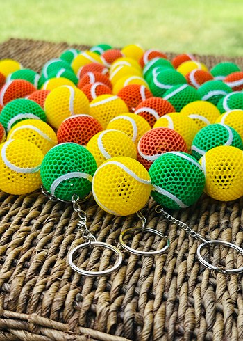 Renkli Mini Tenis Topu Anahtarlık