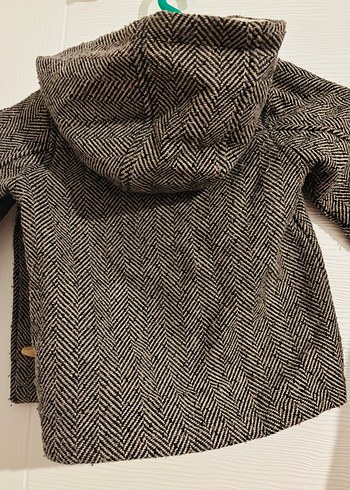 ZARA Düğmeli Kahverengi Erkek Çocuk Yün Kaban - Görsel 4