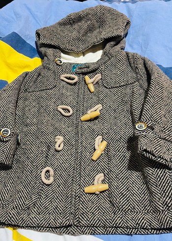 ZARA Düğmeli Kahverengi Erkek Çocuk Yün Kaban - Görsel 6