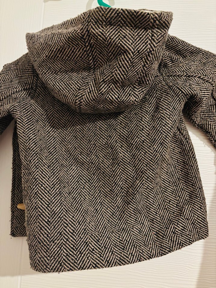 ZARA Düğmeli Kahverengi Erkek Çocuk Yün Kaban - Görsel 4