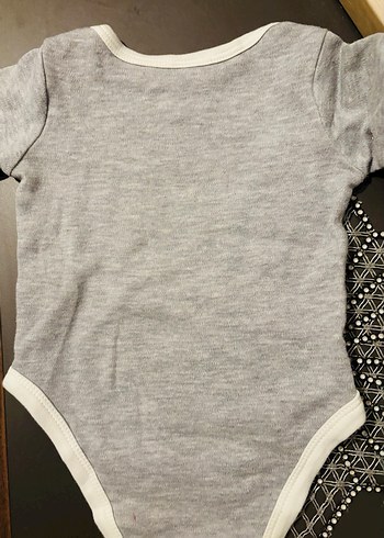 Uzun Kollu Gri Baskılı Bebek Body - Görsel 4