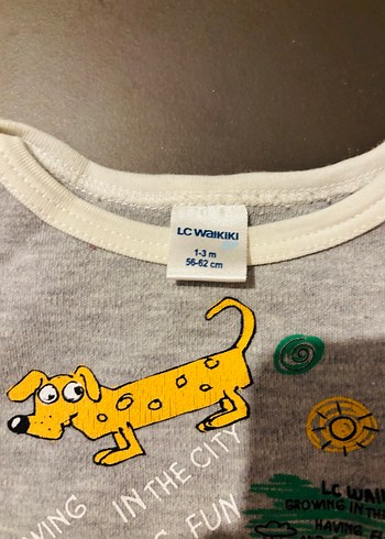 Uzun Kollu Gri Baskılı Bebek Body - Görsel 2