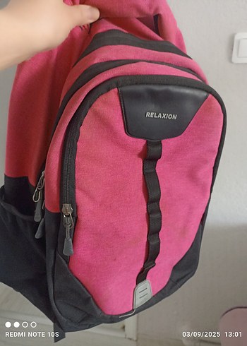 Koyu Pembe Fermuarlı Kadın Sırt Çantası