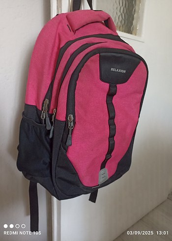 Beden Koyu Pembe Fermuarlı Kadın Sırt Çantası