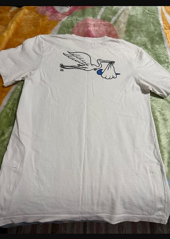 Beyaz Pamuklu Hamile Tişörtü, Kısa Kollu erkek reyonundan aldım - Görsel 2