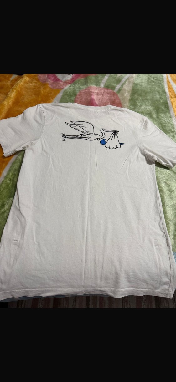 Beyaz Pamuklu Hamile Tişörtü, Kısa Kollu erkek reyonundan aldım - Görsel 2