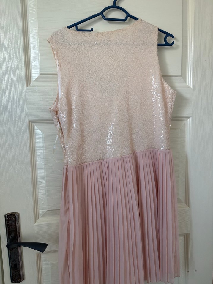 Pembe Piliseli Abiye Elbise - Görsel 4