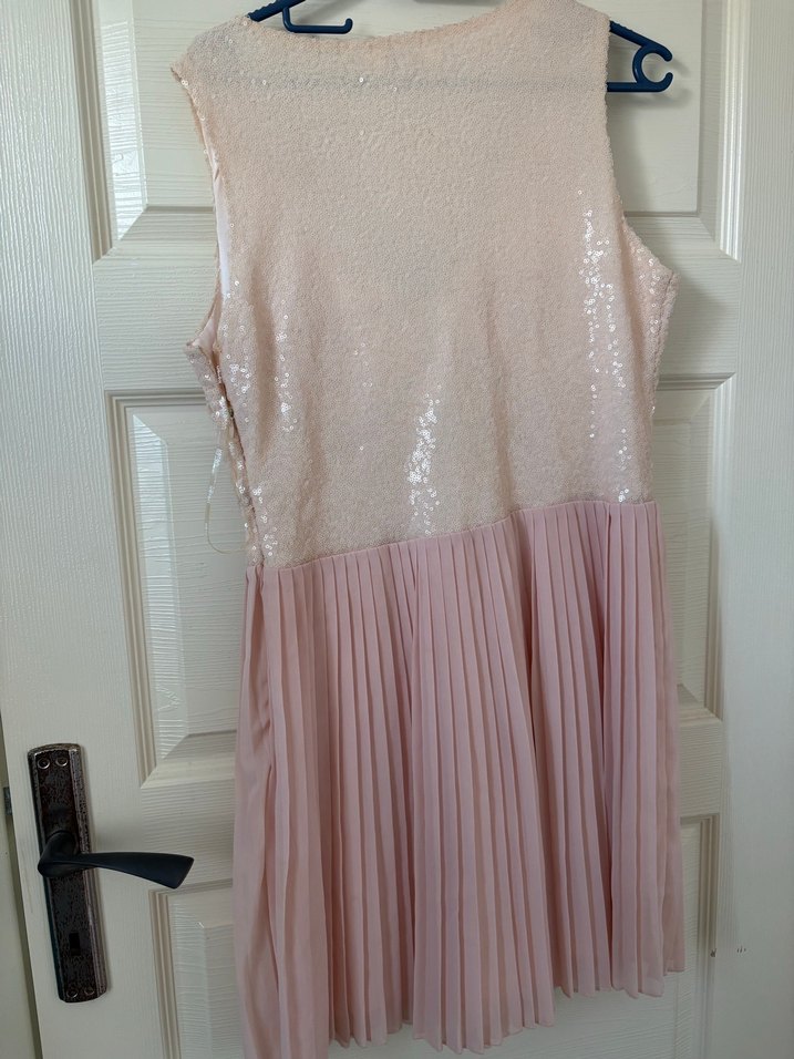 Pembe Piliseli Abiye Elbise - Görsel 5