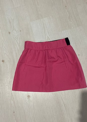 Pembe Kemerli Mini Etek