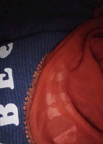 Koyu kiremit Renkli Düz tülbent - Görsel 3