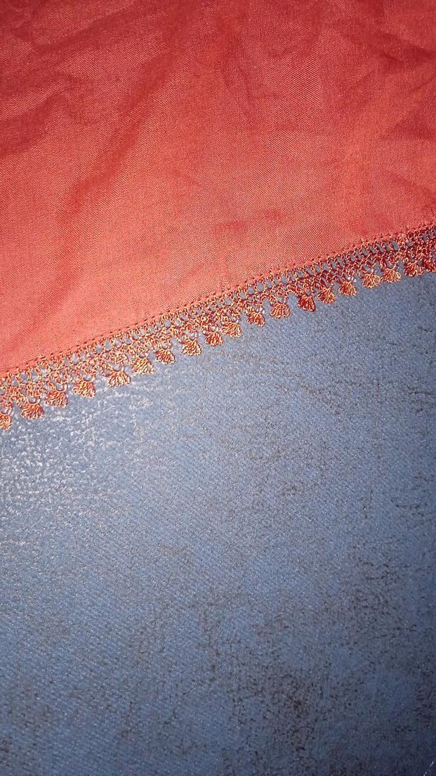 Koyu kiremit Renkli Düz tülbent - Görsel 5