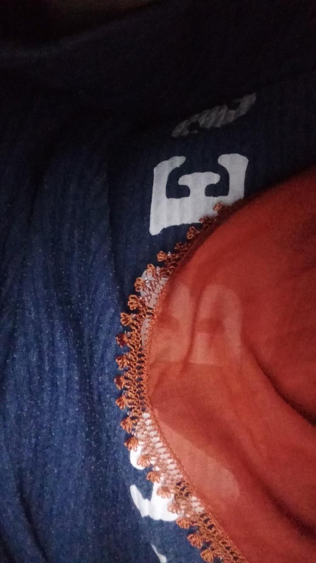 Koyu kiremit Renkli Düz tülbent - Görsel 2