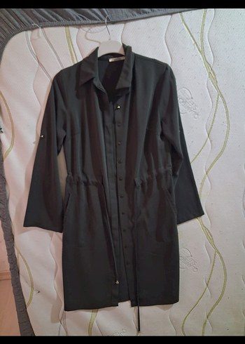 Kadın Siyah Uzun Düğmeli gömlek - Görsel 2