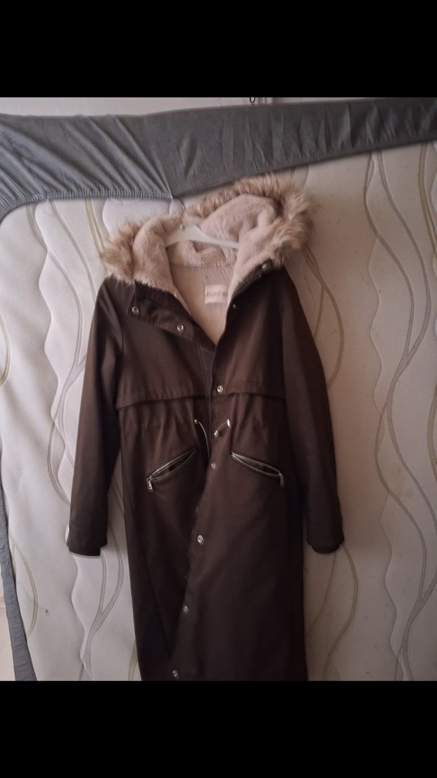 Sokak Stili Uzun Kürklü Kadın Kaban - Görsel 3