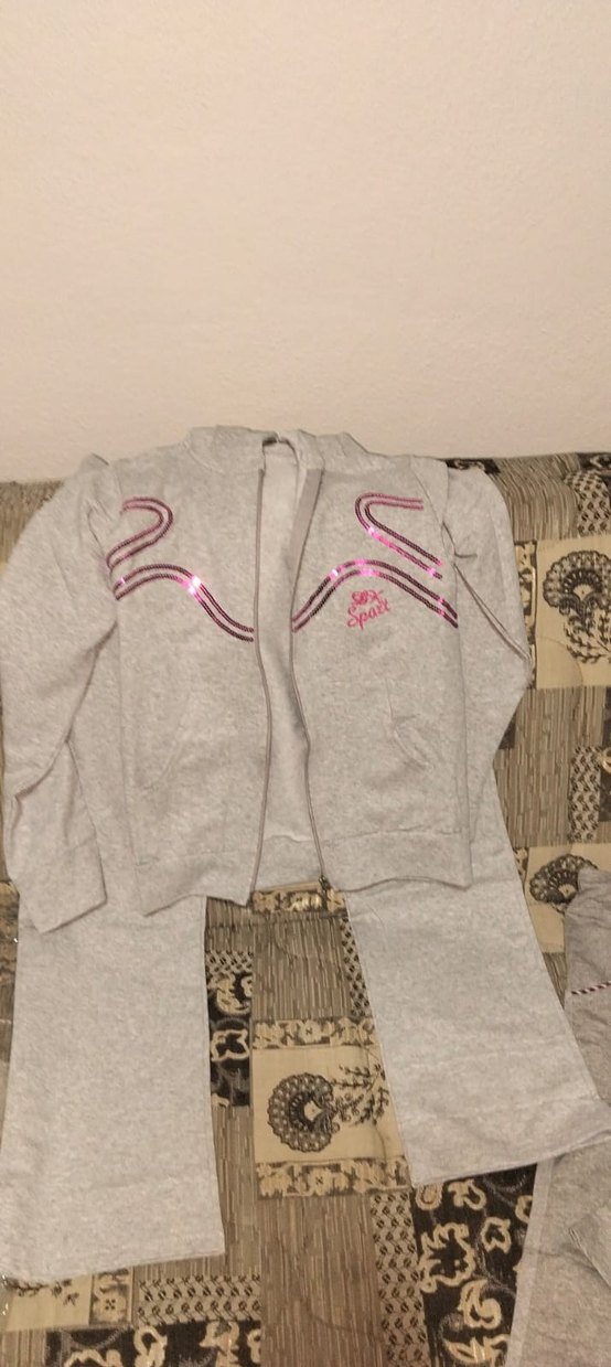 Kız Çocuk Gri Fermuarlı Eşofman Takımı erkekte mevcut - Görsel 3