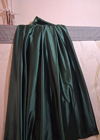 Uzun Kollu, Drapeli zümrüt Yeşil  Abiye - Görsel 4