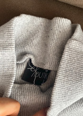 Gri Kadın Triko Balıkçı Yaka Kazak - Görsel 3