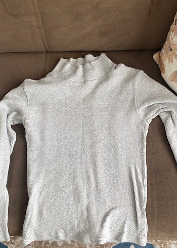 Gri Kadın Triko Balıkçı Yaka Kazak - Görsel 2