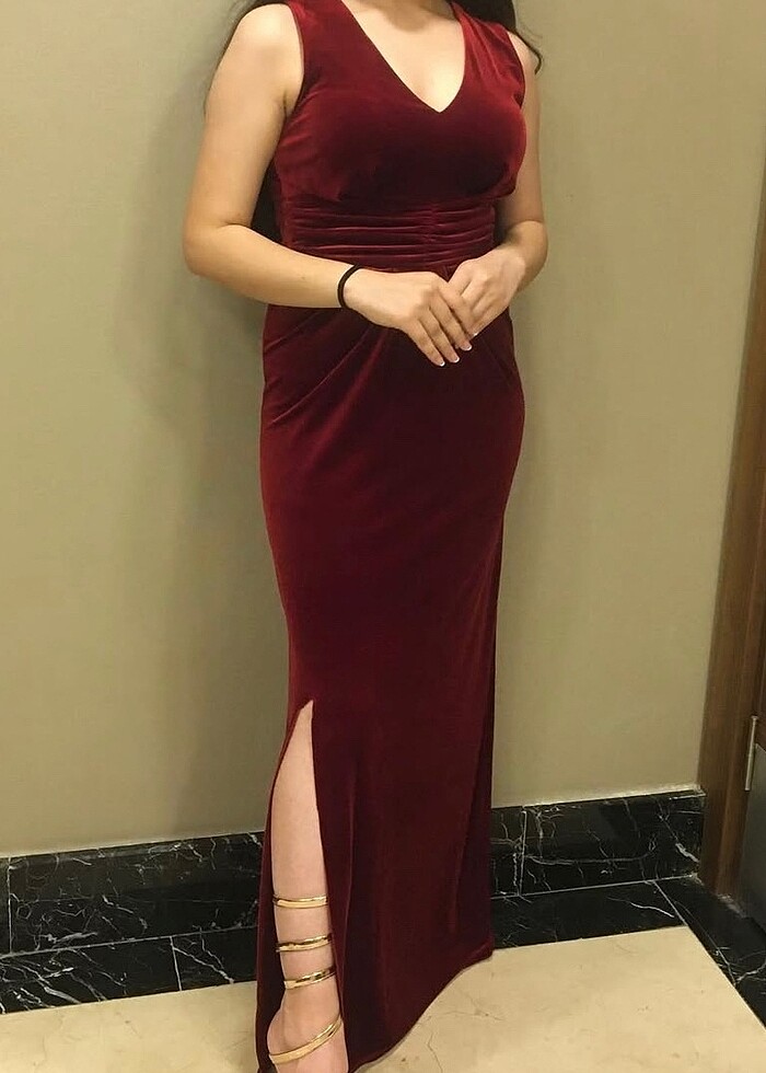 Kadife abiye-şık elbise - Görsel 2