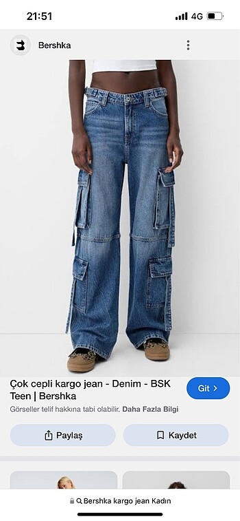 Çok cepli kargo jean - Görsel 2