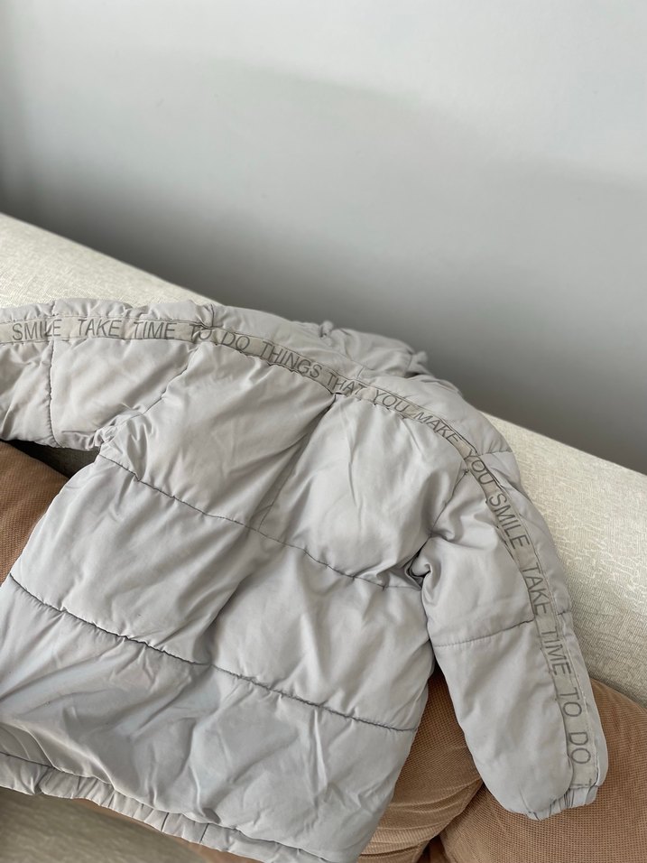 Gri Erkek Çocuk Düğmeli Mont - Görsel 3