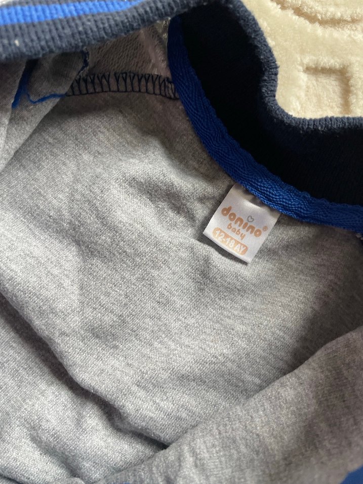 Erkek Çocuk Mavi Gri Baskılı Düğmeli Ceket - Görsel 2