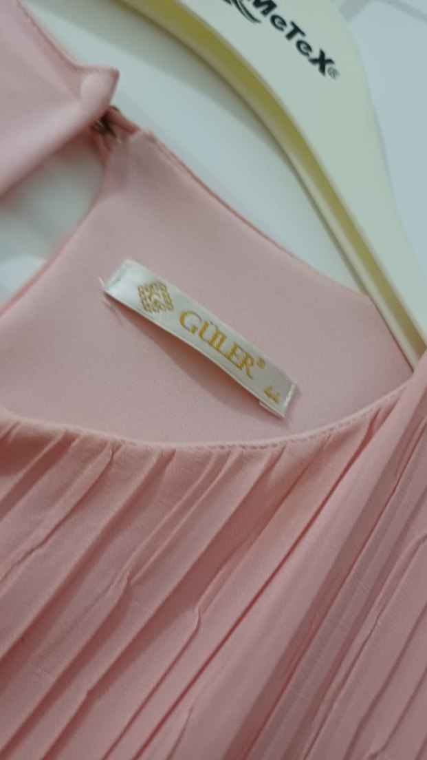 Pembe Piliseli Kadın Uzun Tunik - Görsel 2