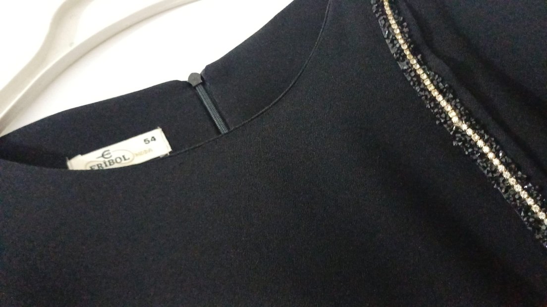 Siyah Nakışlı Uzun Kollu Kadın Elbise - Görsel 2