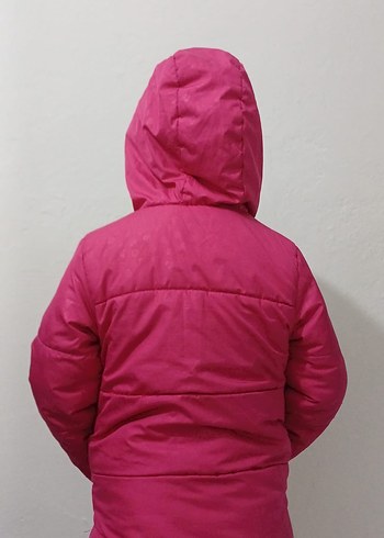 Kız Çocuk Pembe Kapüşonlu Şişme Mont - Görsel 2