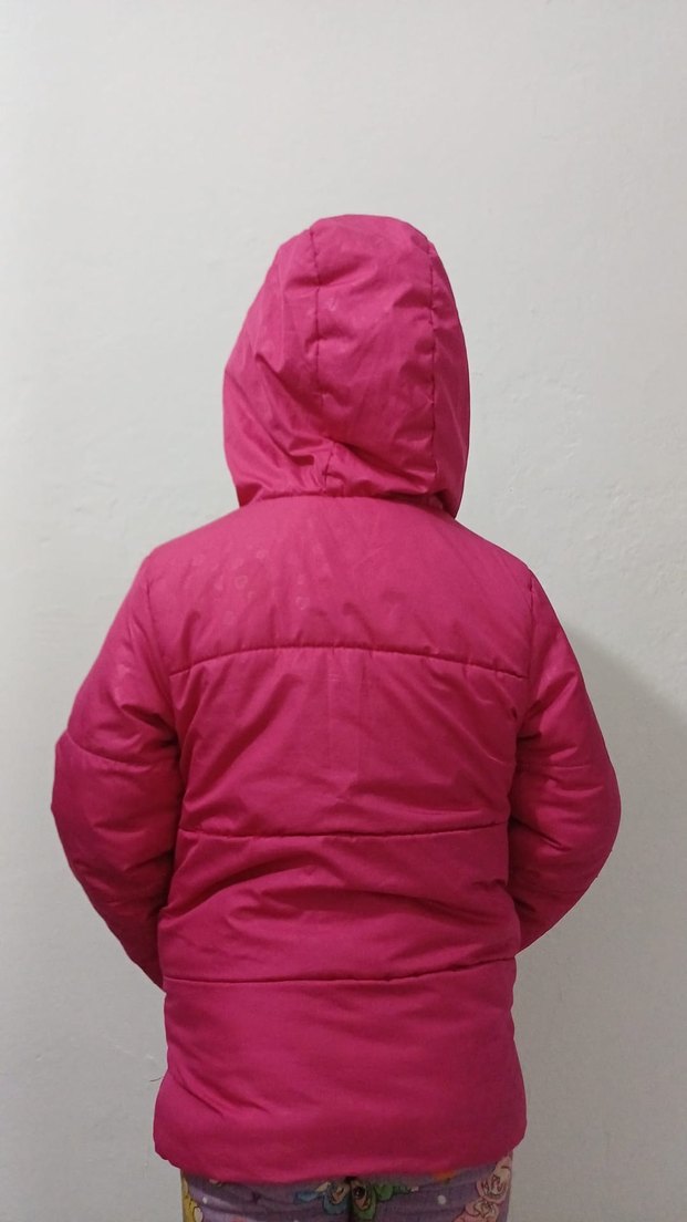 Kız Çocuk Pembe Kapüşonlu Şişme Mont - Görsel 2