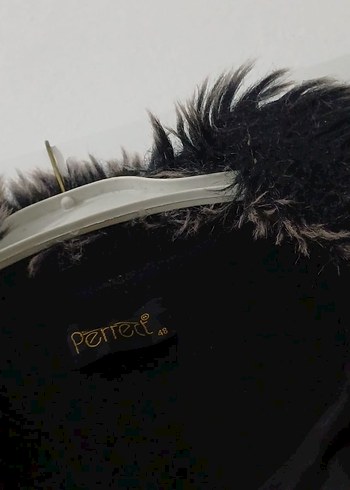 Gri Uzun Kadın Kaban, Kürklü Yaka, Bol Kesim - Görsel 2