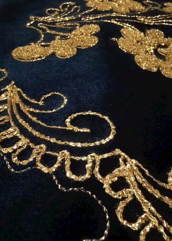 Maraş İşi Sırma İpek Kadife Yatak Örtüsü Seti - Görsel 5