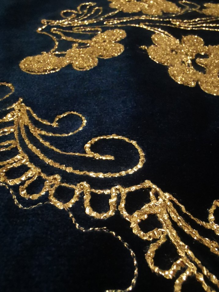 Maraş İşi Sırma İpek Kadife Yatak Örtüsü Seti - Görsel 5