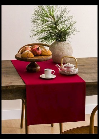 kırmızı runner Masa Örtüsü - Görsel 4