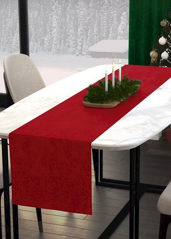 kırmızı runner Masa Örtüsü - Görsel 3