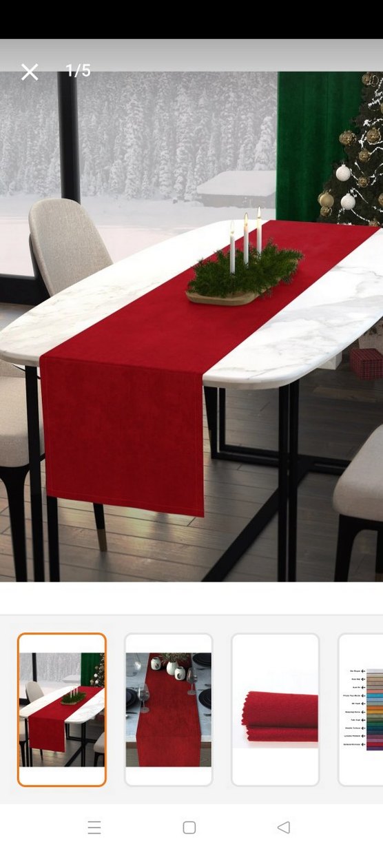 kırmızı runner Masa Örtüsü - Görsel 2