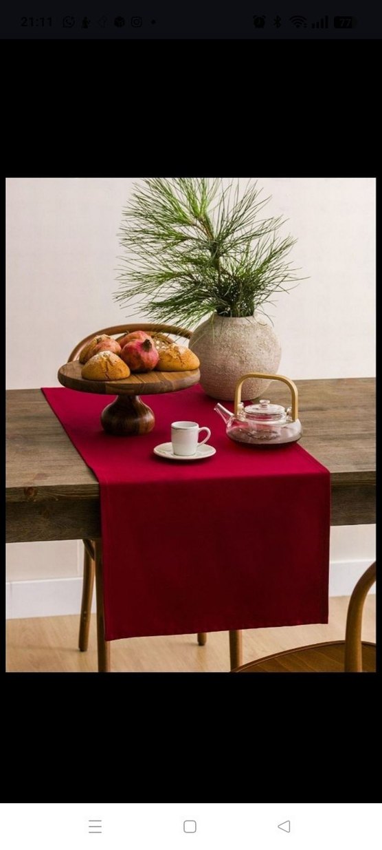 kırmızı runner Masa Örtüsü - Görsel 4