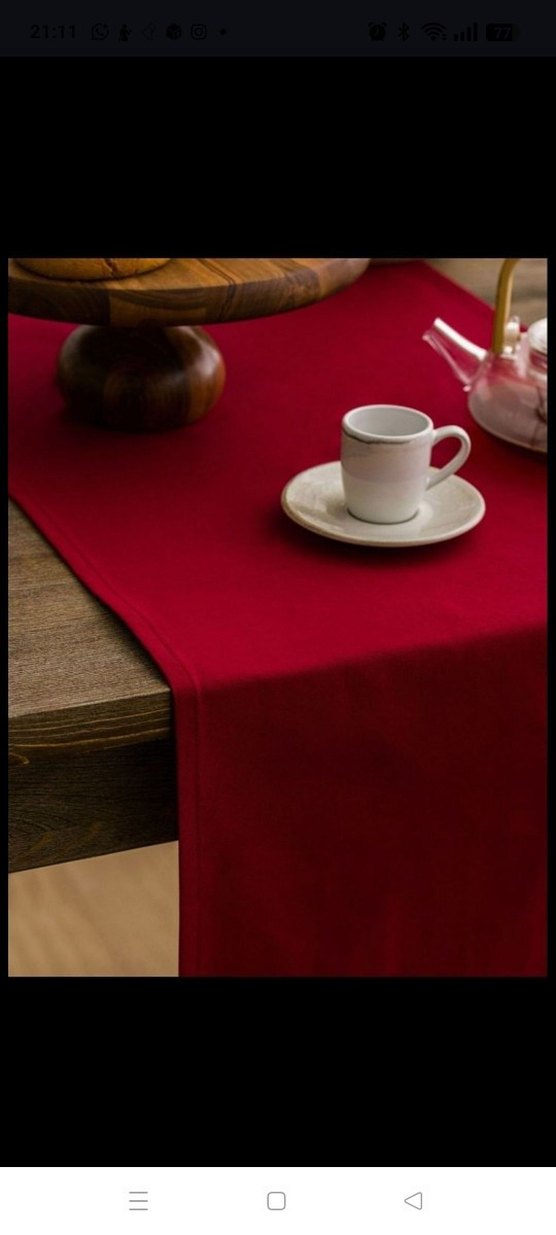 kırmızı runner Masa Örtüsü - Görsel 5