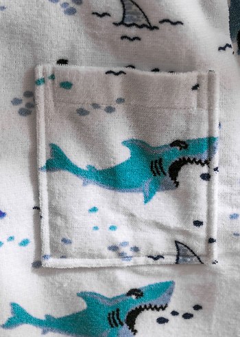 2-10 yaş köpekbalığı çocuk bornoz Desenli - Görsel 3