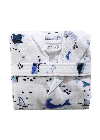 2-10 yaş köpekbalığı çocuk bornoz Desenli - Görsel 5