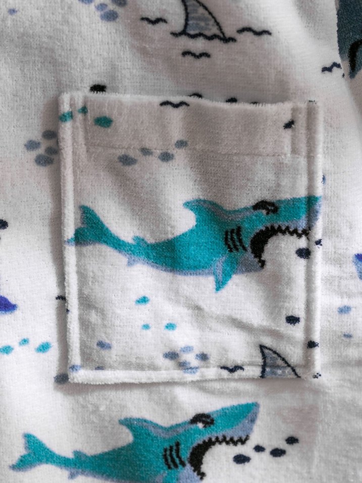 2-10 yaş köpekbalığı çocuk bornoz Desenli - Görsel 3