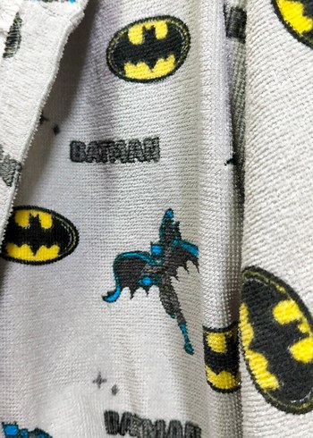 Gri Baskılı Batman Erkek Çocuk Bornoz - Görsel 5