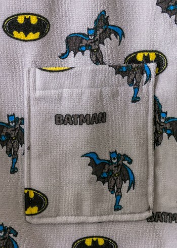 Gri Baskılı Batman Erkek Çocuk Bornoz - Görsel 3