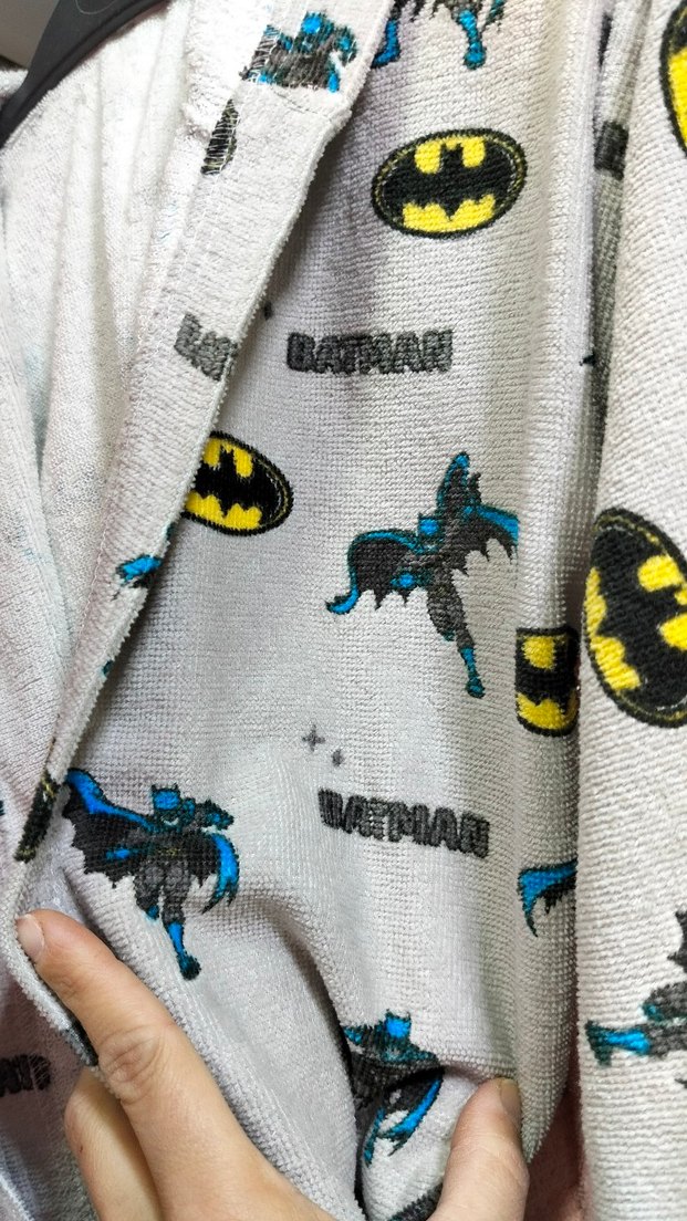 Gri Baskılı Batman Erkek Çocuk Bornoz - Görsel 4