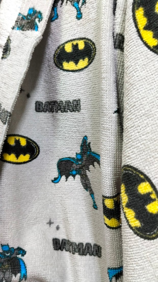 Gri Baskılı Batman Erkek Çocuk Bornoz - Görsel 5