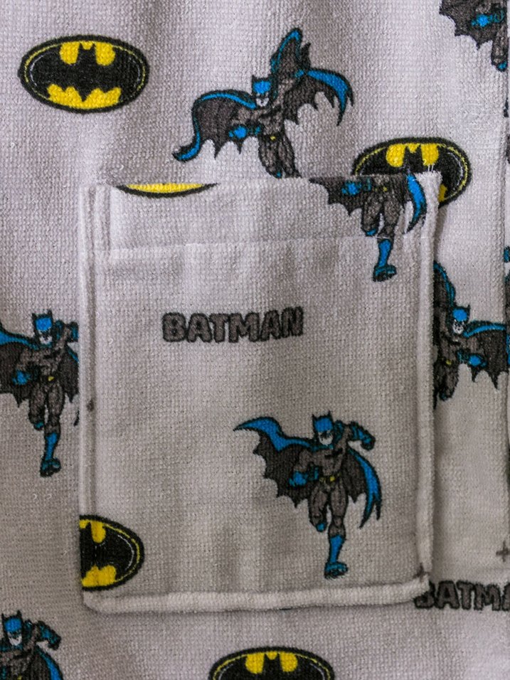 Gri Baskılı Batman Erkek Çocuk Bornoz - Görsel 3