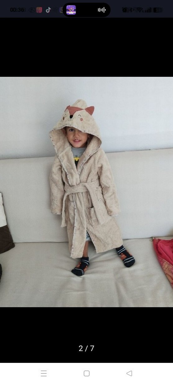 tilki Desenli Çocuk Bornozu - Görsel 5