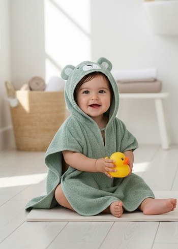 Çocuk Ayıcık Kapüşonlu Panço 1-5 yaş - Görsel 4